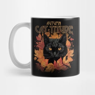 Autumn Cat Cat-Titude Halloween Season Mug